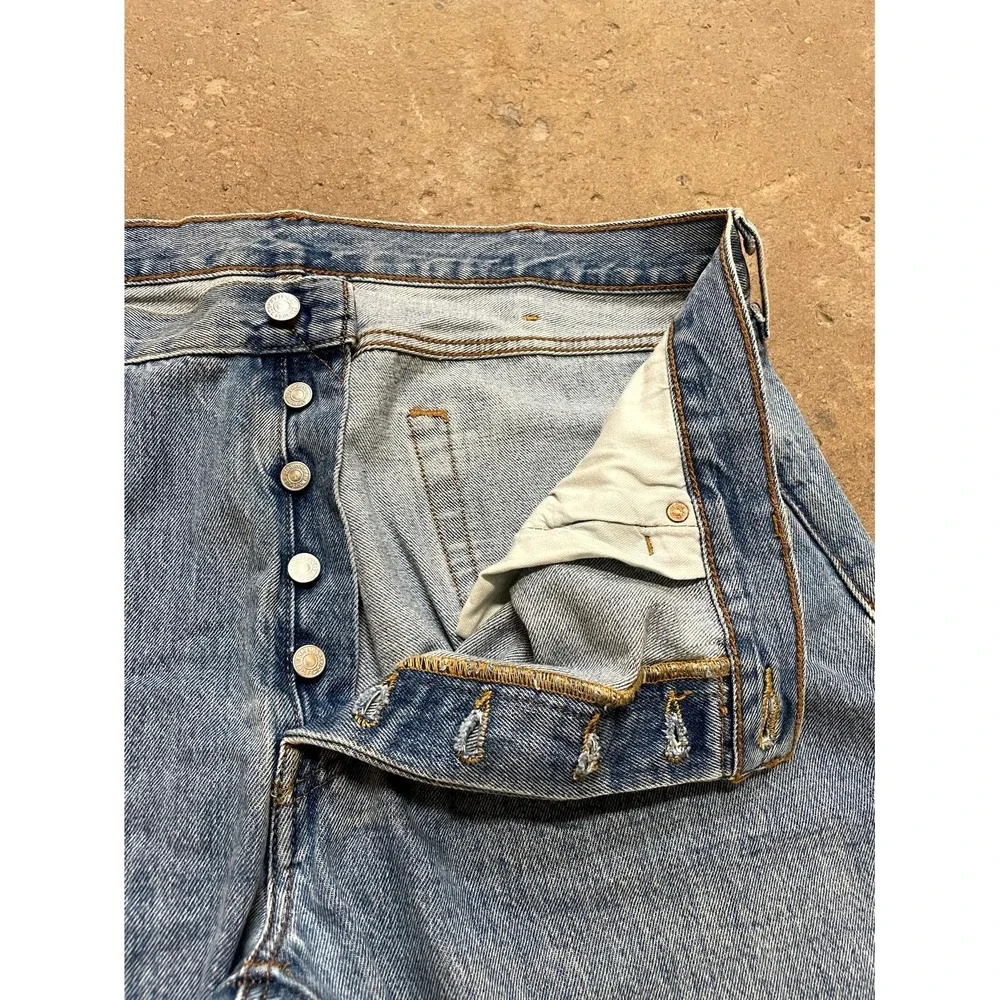 Levi's 501 Straight Jeans Men 38x32 Blue‎ Denim Stonewash Cotton Original Fit